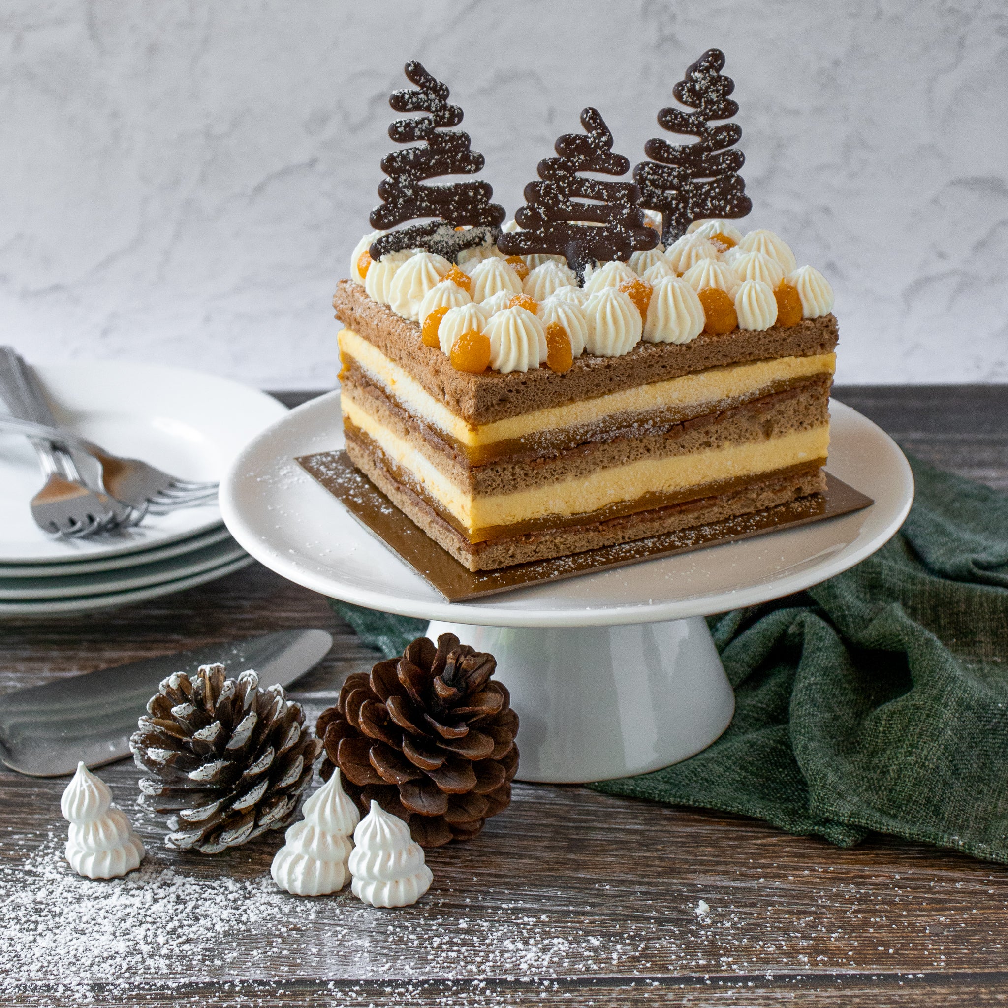 Mango and Passion Fruit Yule Log